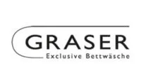 Graser Logo mit Schriftzug „Exclusive Bettwäsche“ auf weißem Hintergrund